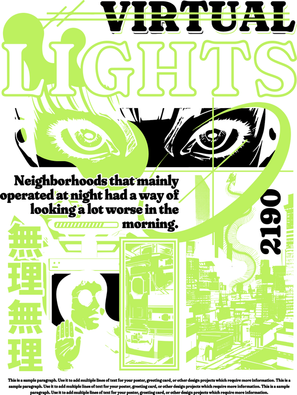 Virtual Lights - Anime DTF Transfers