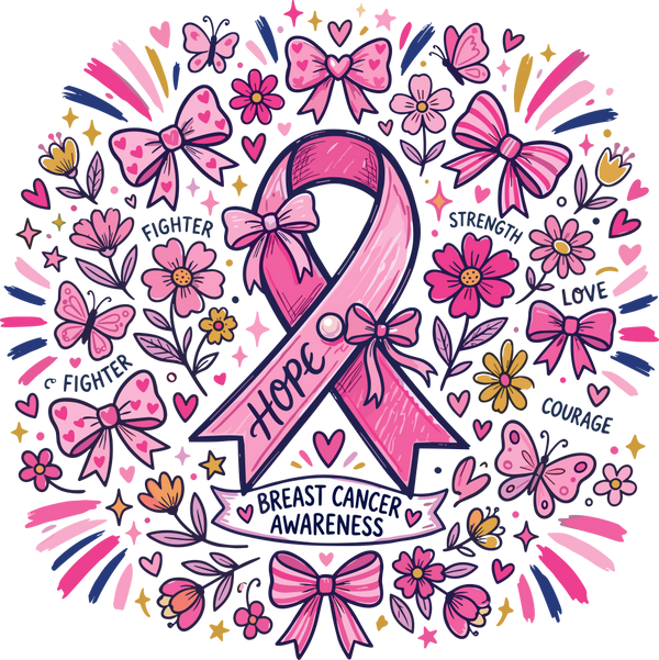 Hope Ribbons - Breast Cancer DTF Transfers