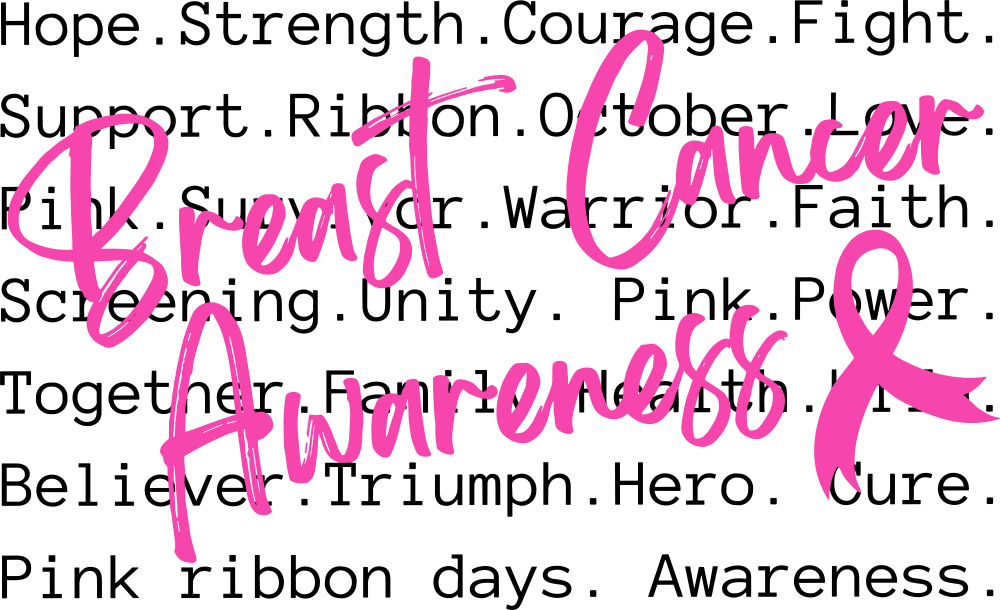 Breast Cancer Awareness B&W - Breast Cancer DTF Transfers