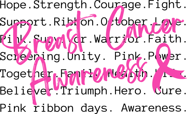 Breast Cancer Awareness B&W - Breast Cancer DTF Transfers