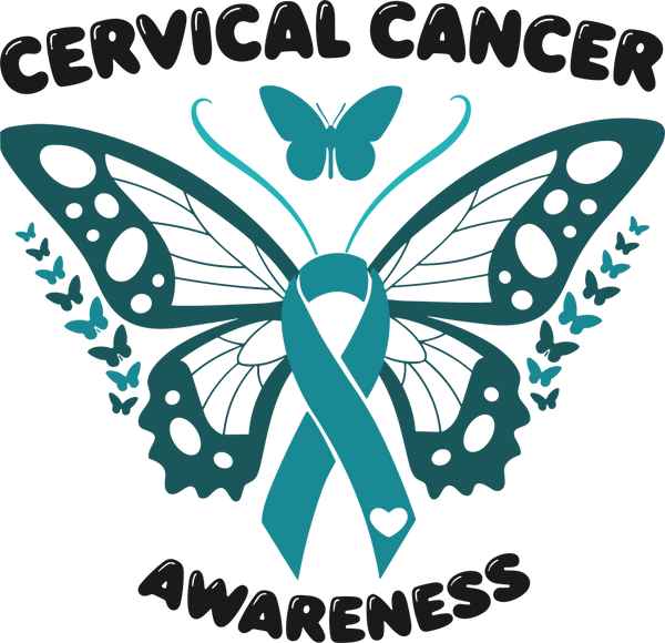 Teal Butterfly - Cervical Cancer DTF Transfers