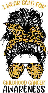 I Wear Gold For Childhood Cancer Awareness - Childhood Cancer DTF Transfers