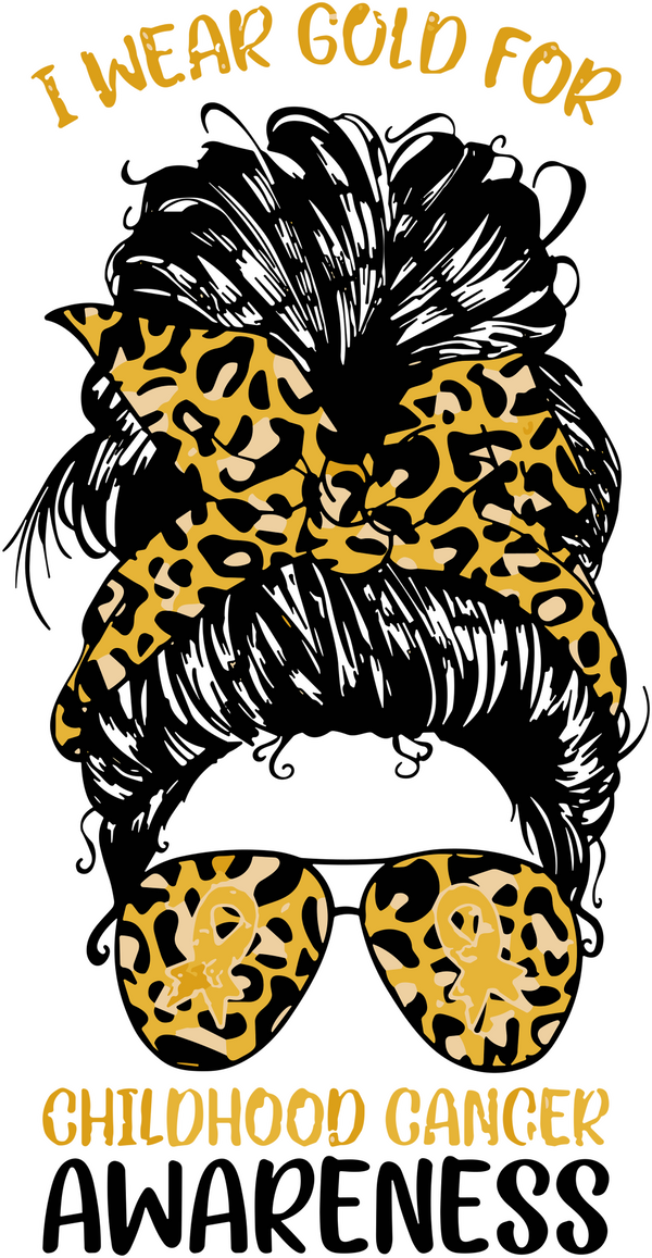 I Wear Gold For Childhood Cancer Awareness - Childhood Cancer DTF Transfers