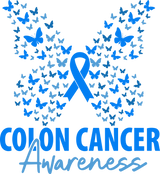 Colon Cancer Awareness, Butterflies & Ribbon - Colon Cancer DTF Transfers