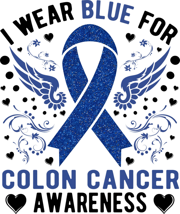 I Wear Blue - Colon Cancer DTF Transfers