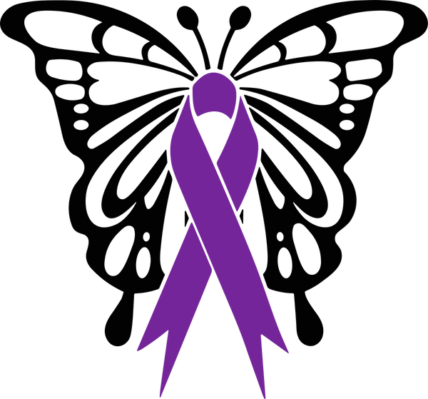 Butterfly & Ribbon - Hodgkin's Lymphoma Cancer DTF Transfers