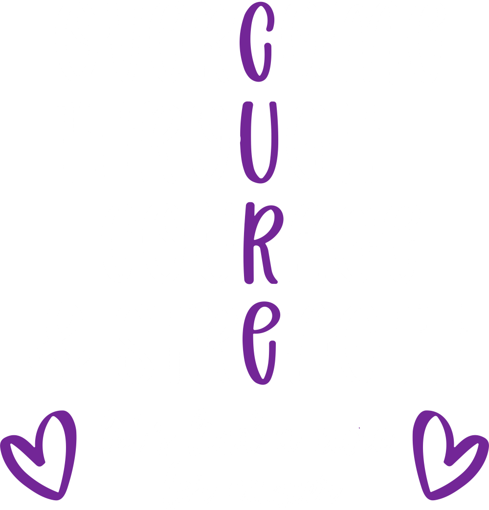 Overcome Through Courage & Strength - Hodgkin's Lymphoma Cancer DTF Transfers