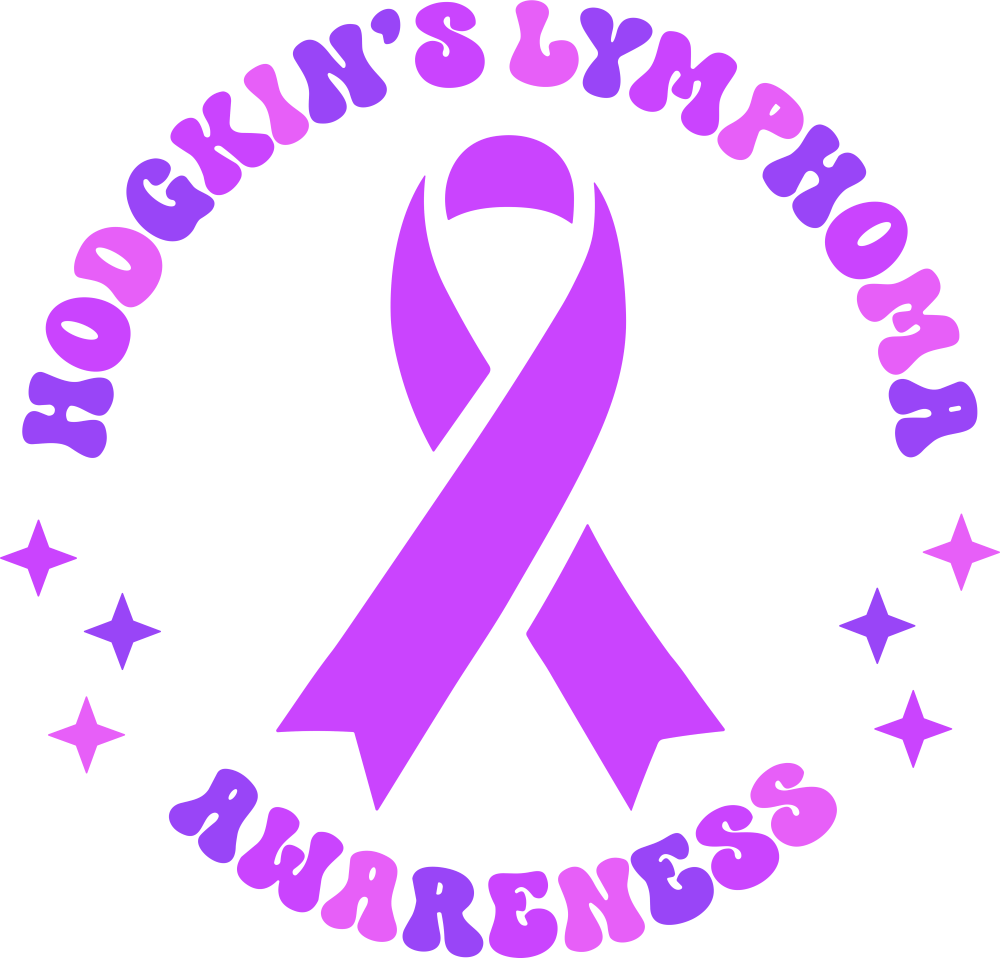 Hodgkin's Lymphoma Awareness, Ribbon - Hodgkin's Lymphoma Cancer DTF Transfers