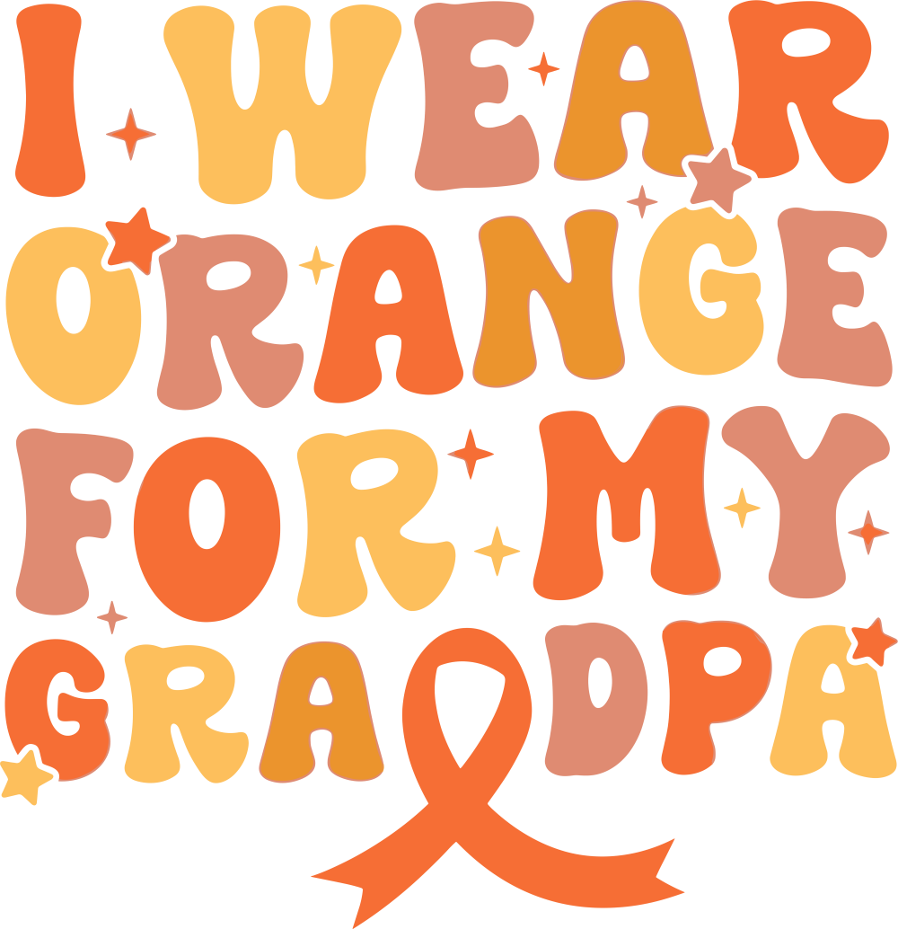 I Wear Orange For My Grandpa - Leukemia DTF Transfers