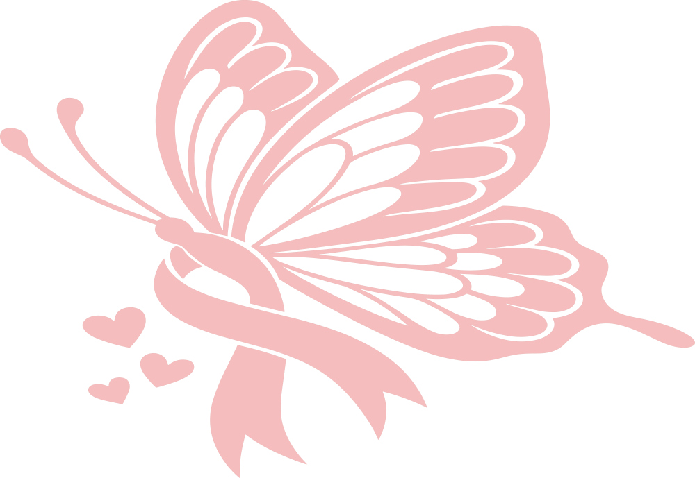 Butterfly & Ribbon - Lung Cancer DTF Transfers