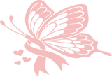Butterfly & Ribbon - Lung Cancer DTF Transfers