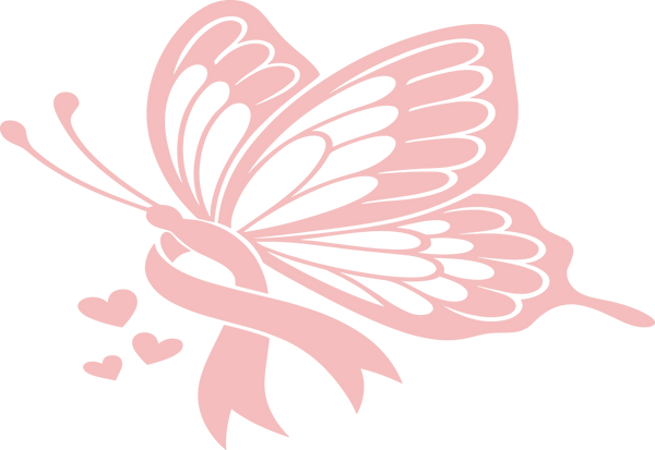 Butterfly & Ribbon - Lung Cancer DTF Transfers