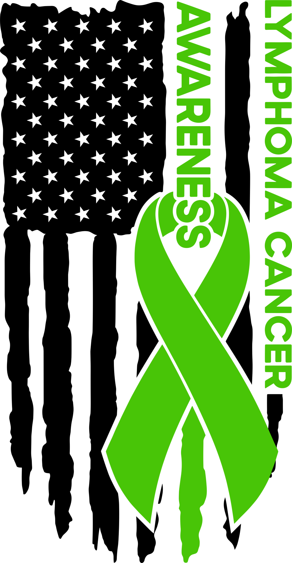 Lymphoma Cancer Awareness, US Flag - Lymphoma DTF Transfers