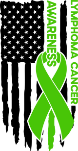 Lymphoma Cancer Awareness, US Flag - Lymphoma DTF Transfers