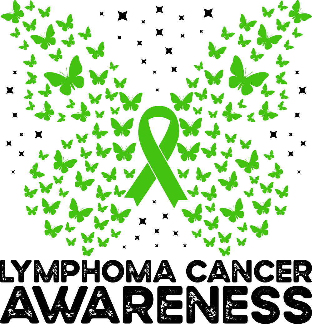 Lymphoma Cancer Awareness, Butterfly - Lymphoma DTF Transfers