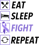 Eat Sleep Fight Repeat - Testicular Cancer DTF Transfers