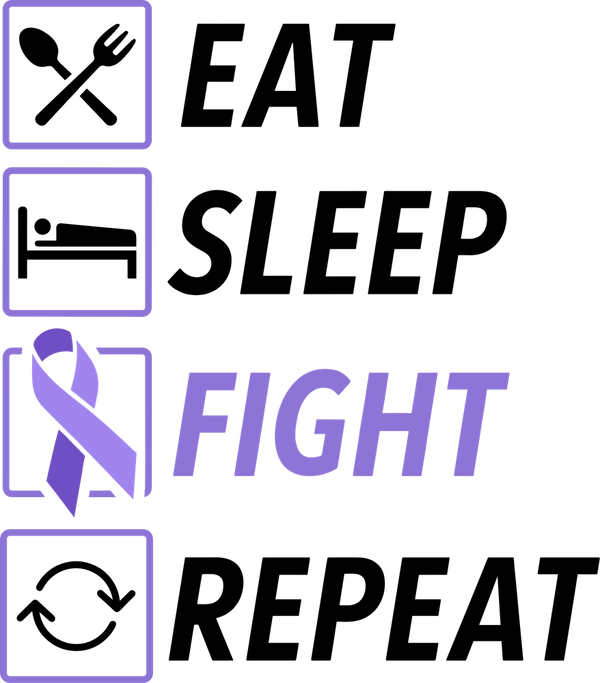 Eat Sleep Fight Repeat - Testicular Cancer DTF Transfers