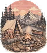 Camping Scene - Camping DTF Transfers