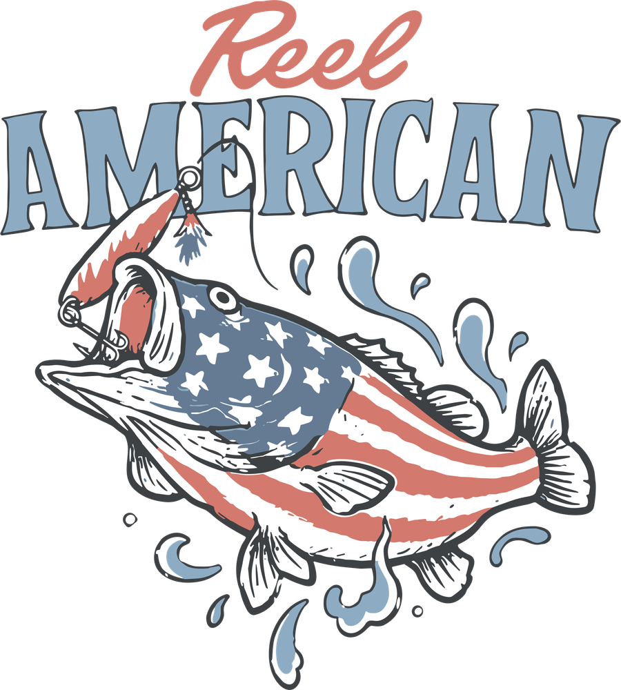 Reel American - Fishing DTF Transfers