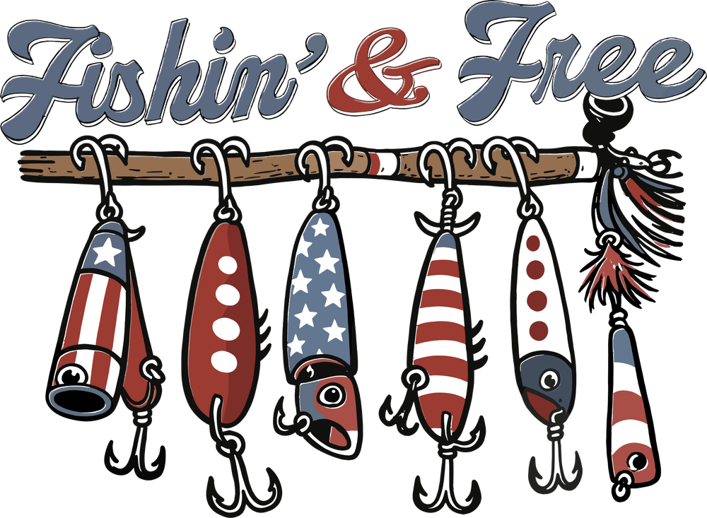 Fishing & Free - Fishing DTF Transfers