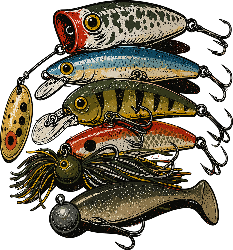 Fish Baits - Fishing DTF Transfers