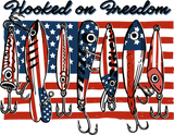 Hooked On Freedom - Fishing DTF Transfers