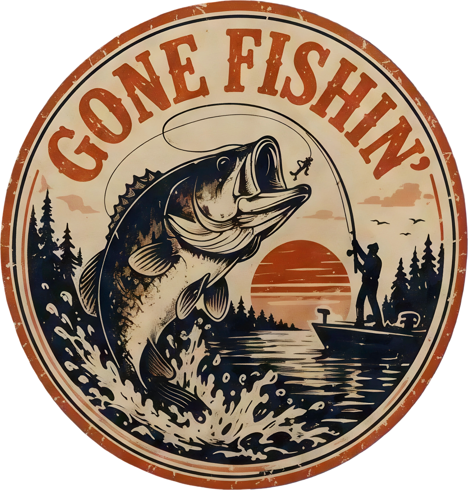 Gone Fishin' - Fishing DTF Transfers