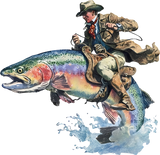 Cowboy & Fish - Fishing DTF Transfers
