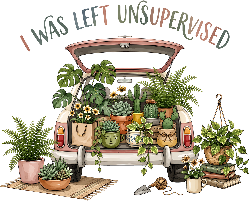 I Was Left Unsupervised - Gardening DTF Transfers