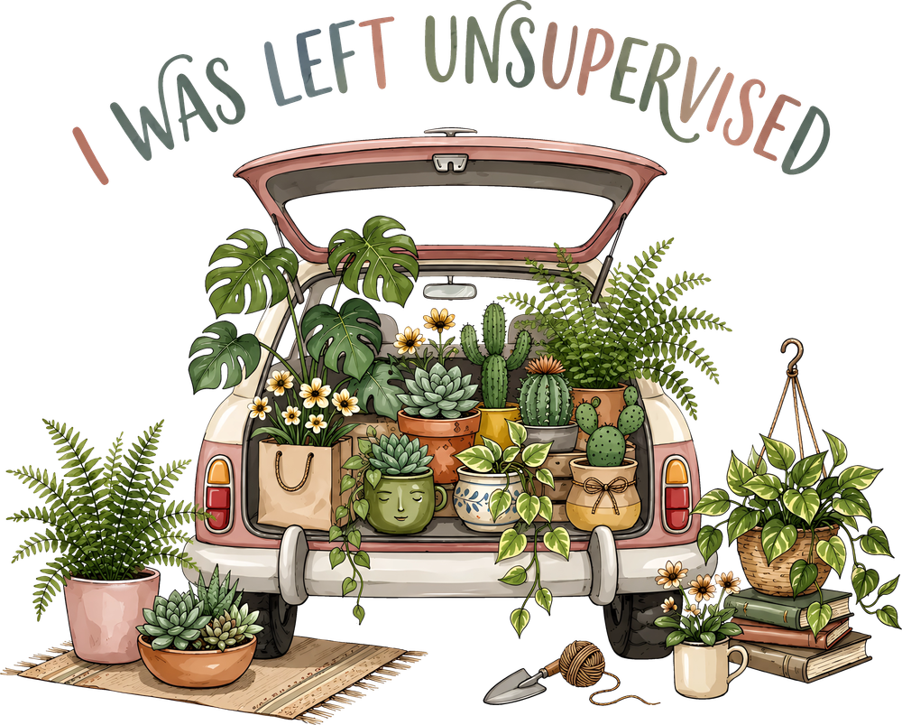 I Was Left Unsupervised - Gardening DTF Transfers