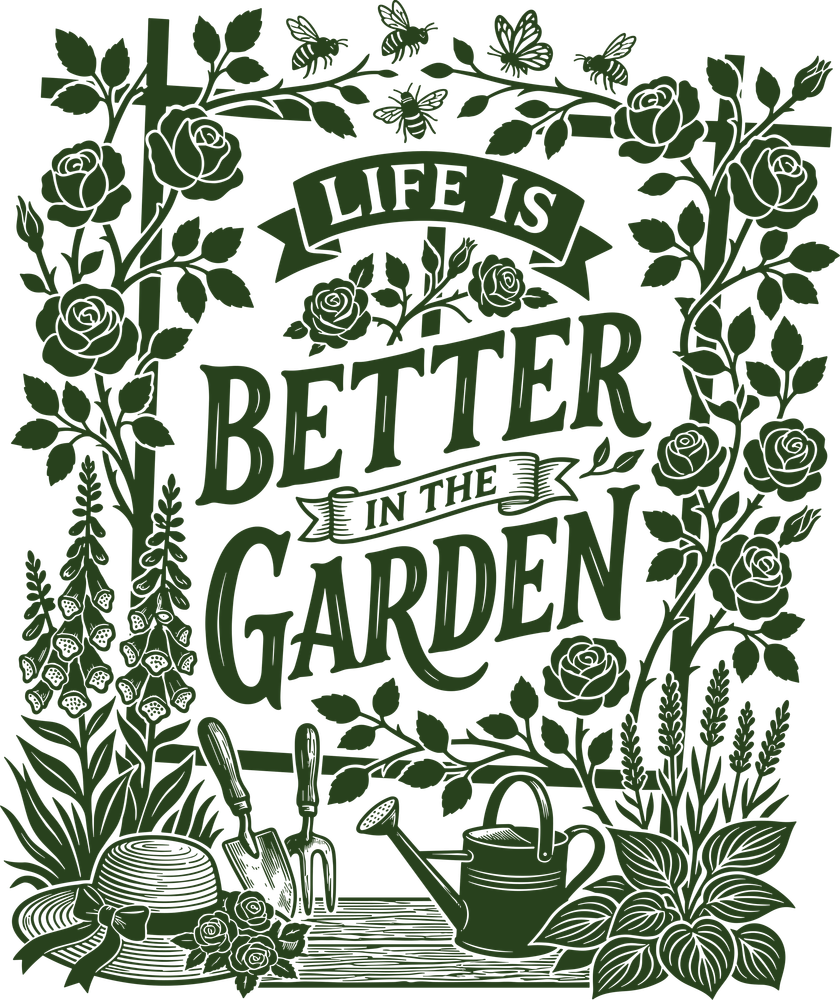 Life Is Better In The Garden, Flowers - Gardening DTF Transfers