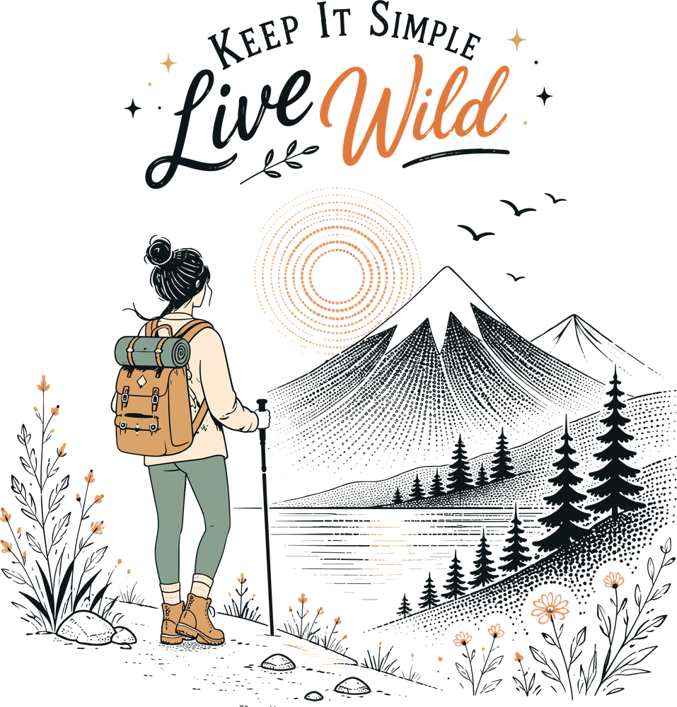 Keep It Simple Live Wild - Hiking DTF Transfers