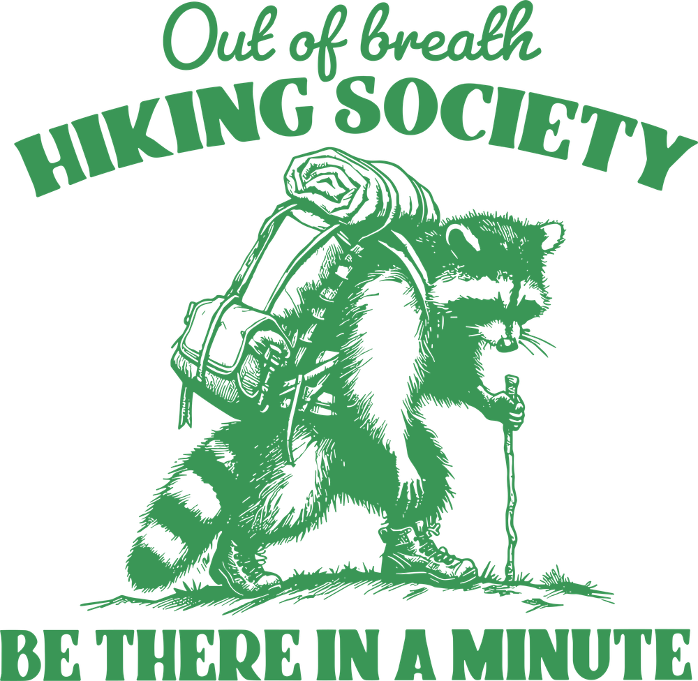 Out Of Breath Hiking Society - Hiking DTF Transfers