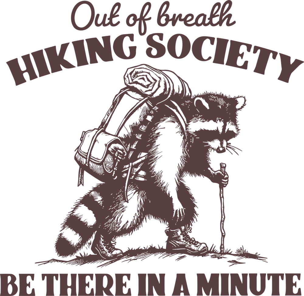 Out Of Breath Hiking Society - Hiking DTF Transfers
