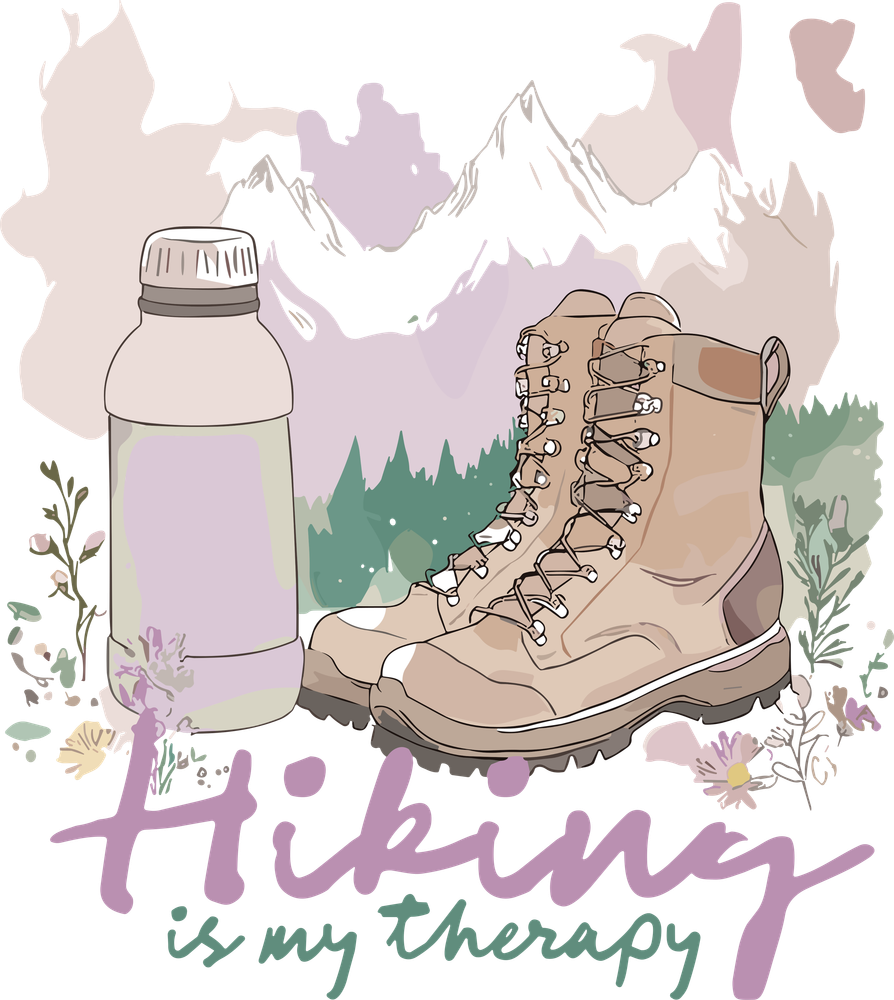 Hiking Is My Therapy - Hiking DTF Transfers