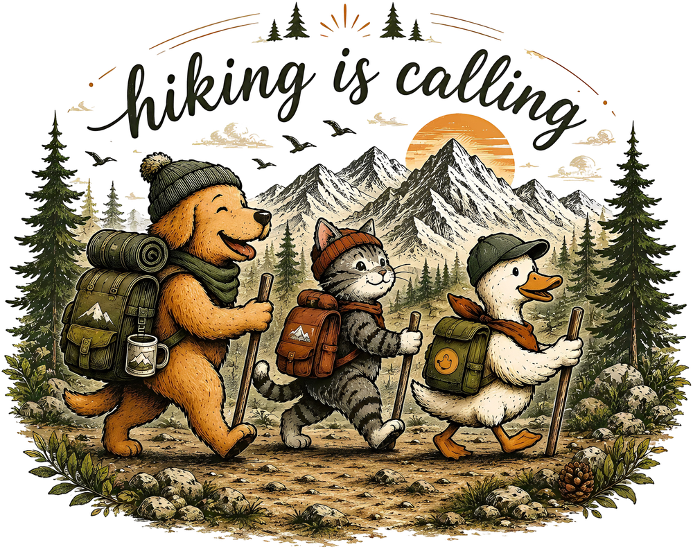 Hiking Is Calling - Hiking DTF Transfers