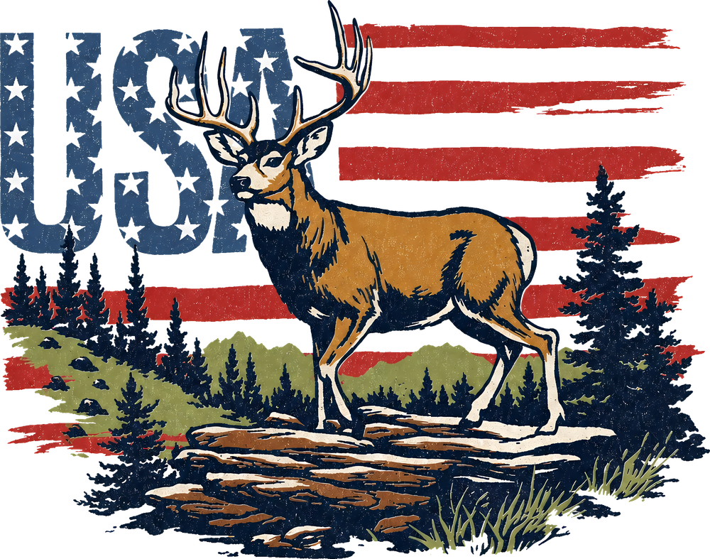 USA, Deer - Hunting DTF Transfers