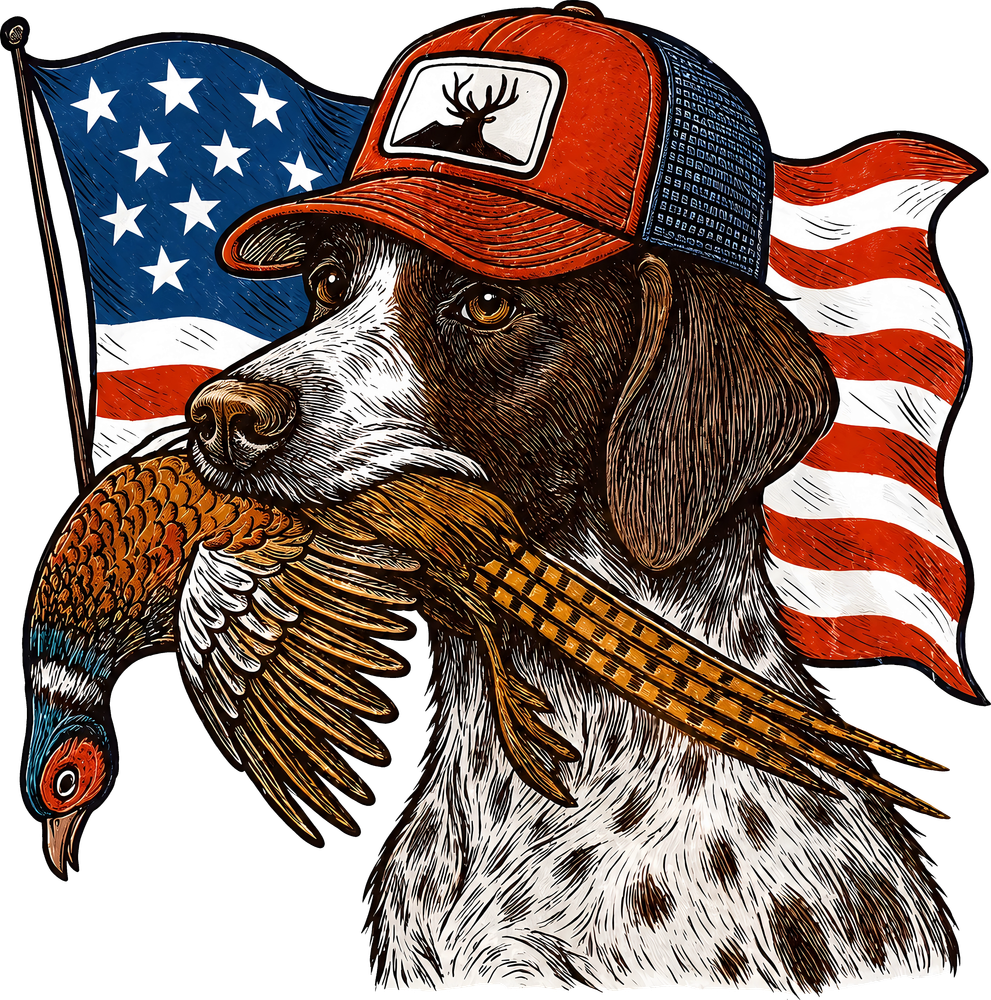 Pointer Carrying Pheasant - Hunting DTF Transfers