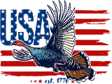 USA Flag, Turkey - Hunting DTF Transfers