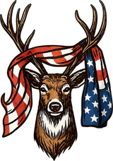 Deer Carrying USA Flag - Hunting DTF Transfers