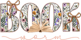 Bookworm Flowers - Reading DTF Transfers