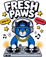 Fresh Paws, Spin It - Music DTF Transfers