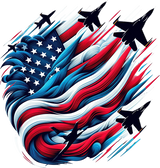 Jet Contrails, USA Flag - Air Force DTF Transfers