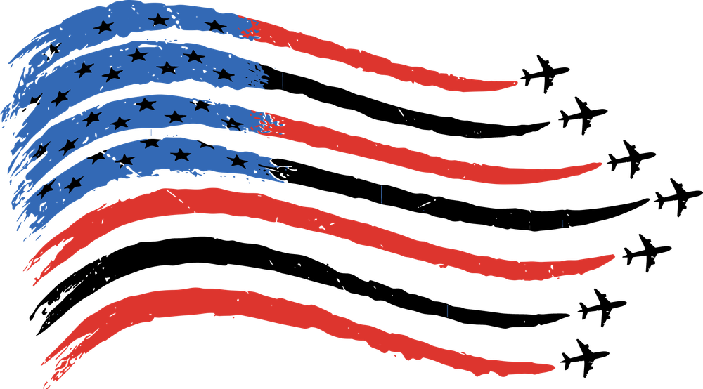 USA Flag Jet Trails - Air Force DTF Transfers