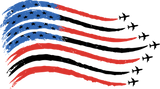 USA Flag Jet Trails - Air Force DTF Transfers