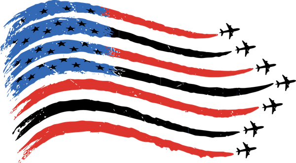USA Flag Jet Trails - Air Force DTF Transfers