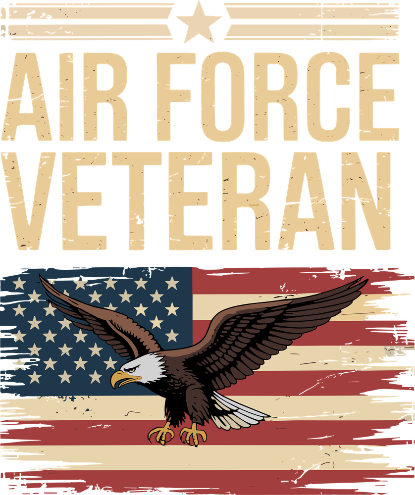 Air Force Veteran, US Flag - Air Force DTF Transfers