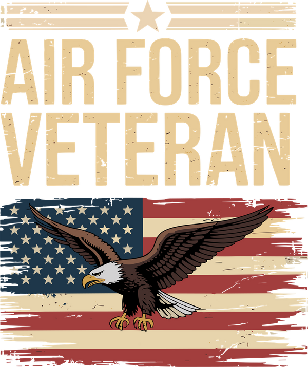 Air Force Veteran, US Flag - Air Force DTF Transfers