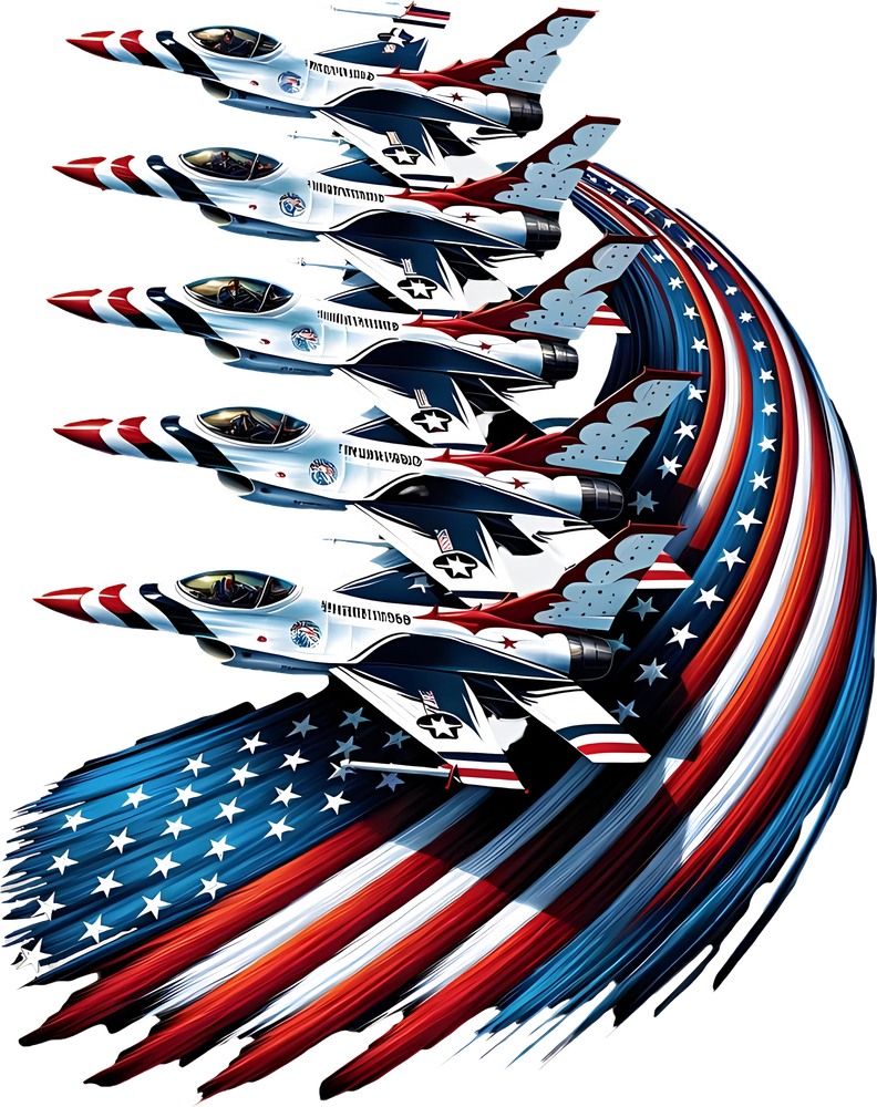 US Flag & Jets - Air Force DTF Transfers