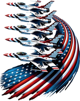 US Flag & Jets - Air Force DTF Transfers